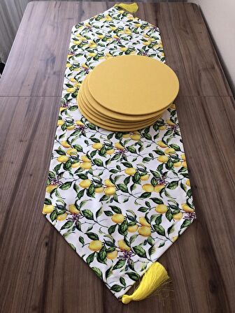 LİMON DESENLİ RUNNER & SUPLA