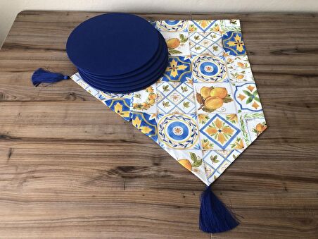 LİMON SERAMİK DESENLİ RUNNER & SUPLA