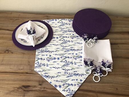 SOFRA SUNUM SETİ LAVANTA DESENLİ