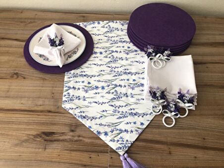 SOFRA SUNUM SETİ LAVANTA DESENLİ