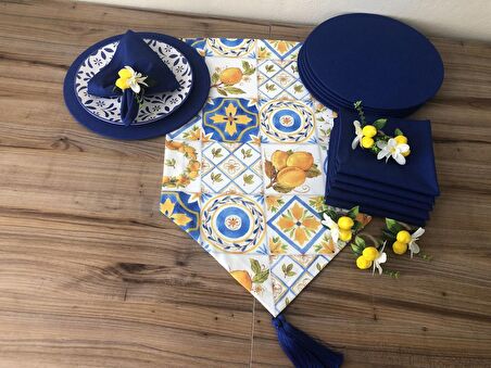 SOFRA SUNUM SETİ SERAMİK LİMON DESENLİ TAKIM