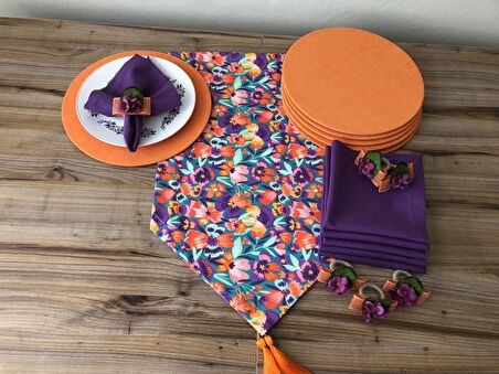 SOFRA SUNUM SETİ ÇİÇEK KARNAVAL DESENLİ TAKIM