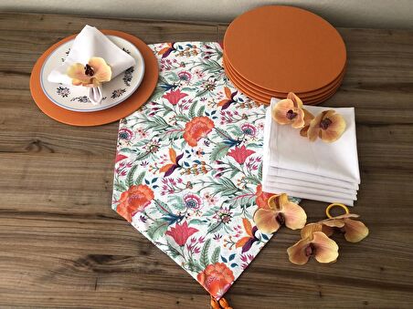 SOFRA SUNUM SETİ DOKULKU EFEKTLİ MOTİF DESENLİ TAKIM