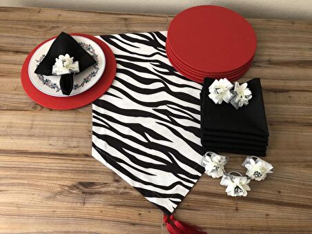 SOFRA SUNUM SETİ ZEBRA DESENLİ TAKIM