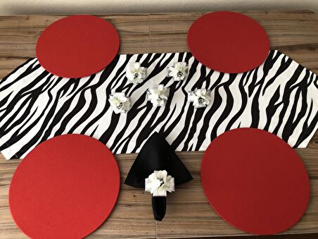 SOFRA SUNUM SETİ ZEBRA DESENLİ TAKIM