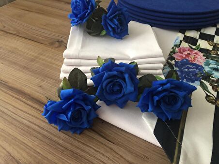 SOFRA SUNUM SETİ MAVİ GÜL DESENLİ TAKIM