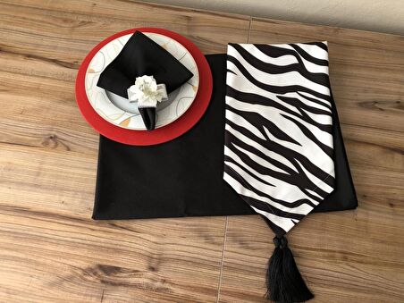 SOFRA SUNUM SETİ ZEBRA DESENLİ