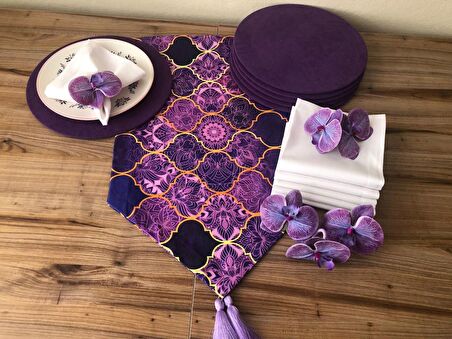 SOFRA SUNUM SETİ MOR MOROCCAN DESENLİ