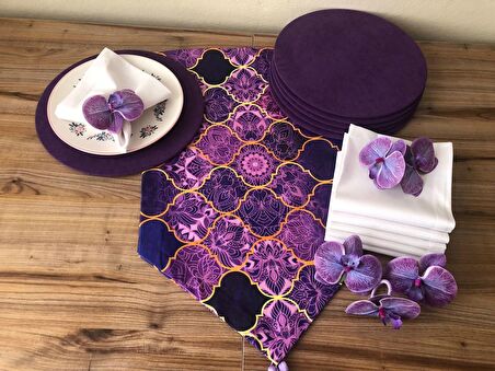 SOFRA SUNUM SETİ MOR MOROCCAN DESENLİ