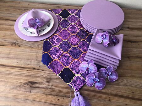 SOFRA SUNUM SETİ MOR MOROCCAN DESENLİ