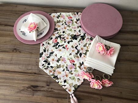 SOFRA SUNUM SETİ ÇİÇEK DESENLİ TAKIM