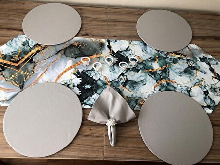 SOFRA SUNUM SETİ MERMER GOLD DESENLİ TAKIM