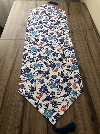 BLUE BLANC ÇİÇEK DESENLİ RUNNER