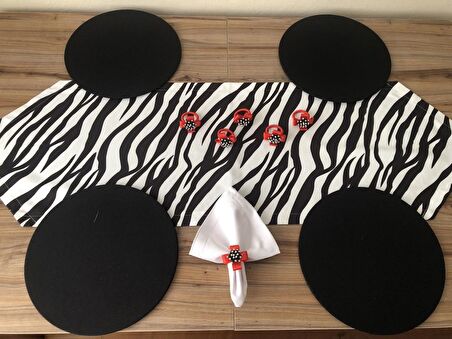 SOFRA SUNUM SETİ ZEBRA DESENLİ