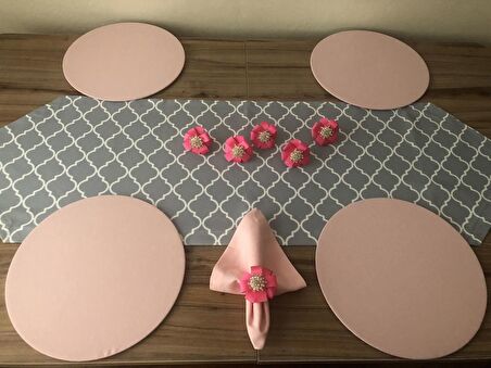 SOFRA SUNUM SETİ GRİ MOROCCAN DESENLİ