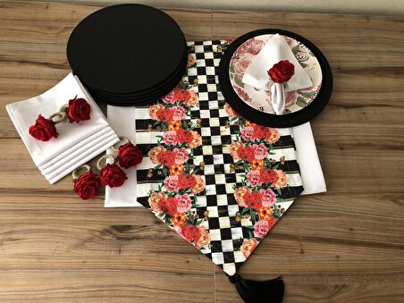 SOFRA SUNUM TAM SET GÜL DESENLİ