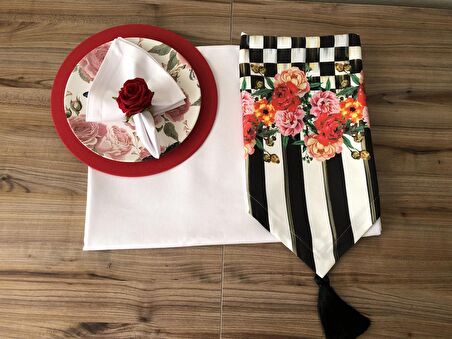 SOFRA SUNUM TAM SET GÜL DESENLİ