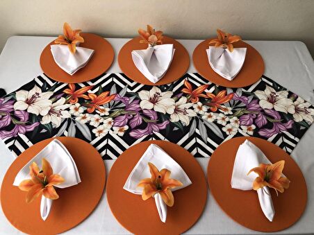 SOFRA SUNUM SETİ LİLYUM DESENLİ