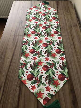 YILBAŞI SÜSLERİ VE KOZALAK DESENLİ RUNNER