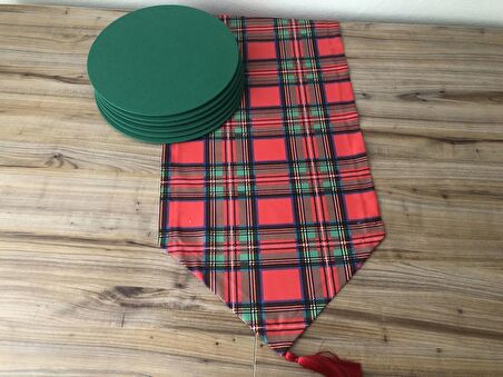 YILBAŞI EKOSE DESENLİ RUNNER & SUPLA