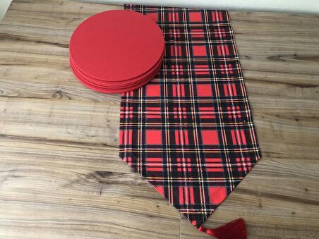 YILBAŞI EKOSE DESENLİ RUNNER & SUPLA