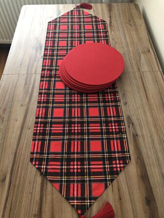 YILBAŞI EKOSE DESENLİ RUNNER & SUPLA