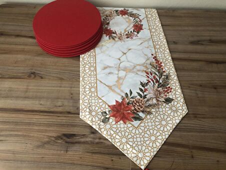 YILBAŞI ÇİÇEK  DESENLİ RUNNER & SUPLA