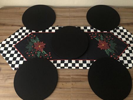 YILBAŞI ÇİÇEK DESENLİ RUNNER & SUPLA