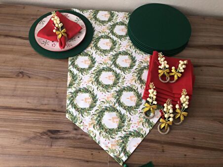 SOFRA SUNUM SETİ MUM ÇELENK DESENLİ