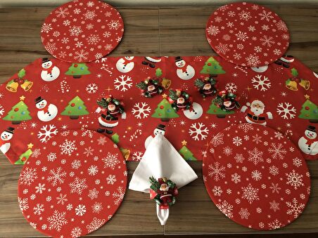 YILBAŞI SOFRA SUNUM SETİ KARDAN ADAM DESENLİ