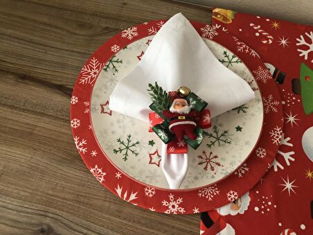 YILBAŞI SOFRA SUNUM SETİ KARDAN ADAM DESENLİ