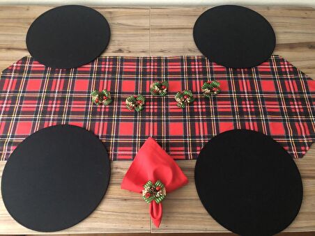 YILBAŞI SOFRA SUNUM SETİ EKOSE DESENLİ