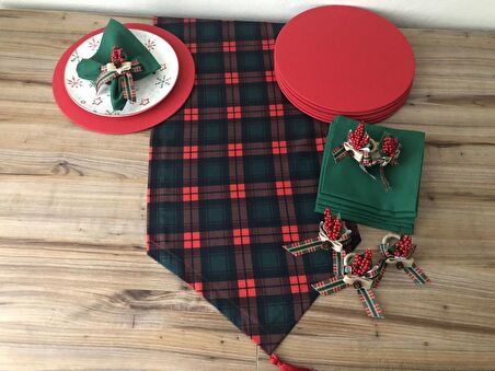 SOFRA SUNUM SETİ EKOSE DESENLİ