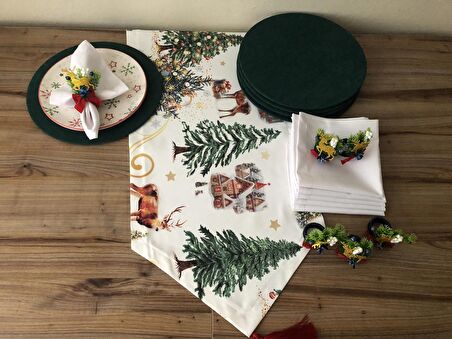 YILBAŞI SOFRA SUNUM SETİ GEYİK DESENLİ