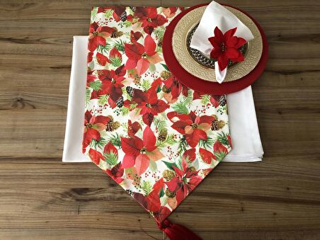 YILBAŞI SOFRA SUNUM SETİ YILBAŞI ÇİÇEĞİ DESENLİ