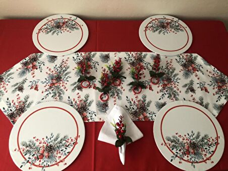 YILBAŞI SOFRA SUNUM SETİ KOZALAK VE KOKİNA DESENLİ