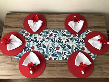 YILBAŞI SOFRA SUNUM SETİ YILBAŞI ÇİÇEĞİ DESENLİ 02