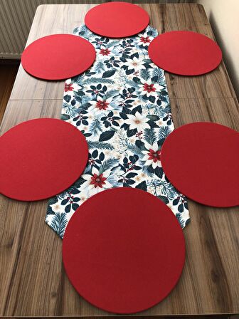 YILBAŞI ÇİÇEĞİ DESENLİ RUNNER &SUPLA