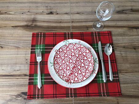 EKOSE DESENLİ AMERİKAN SERVİS (6 ADET )