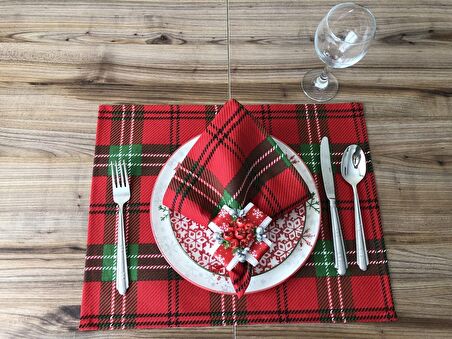 EKOSE DESENLİ AMERİKAN SERVİS (6 ADET )