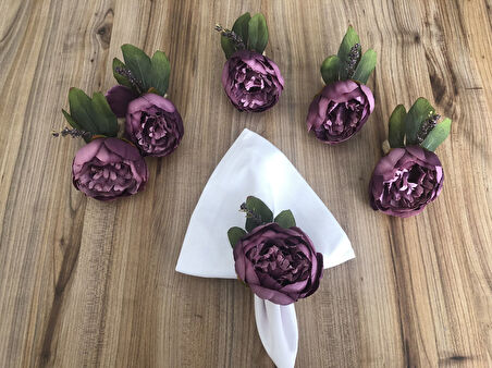 ŞAKAYIK GÜL PEÇETE HALKASI (6 ADET)