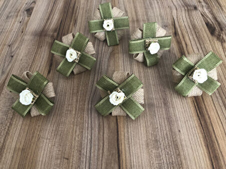 JÜT KURDELE DETAYLI PEÇETE YÜZÜĞÜ (6ADET)