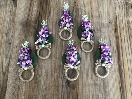 ÇİÇEKLİ PEÇETE HALKASI (6 ADET)