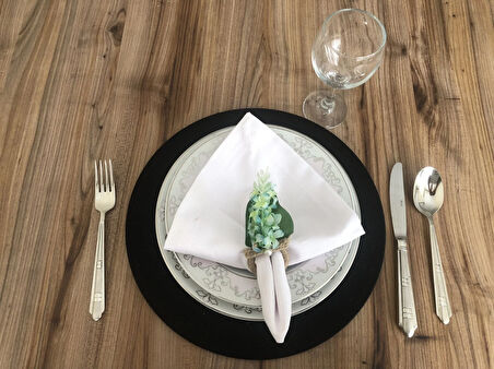 MİNT YEŞİL ÇİÇEKLİ PEÇETE YÜZÜĞÜ (6 ADET)