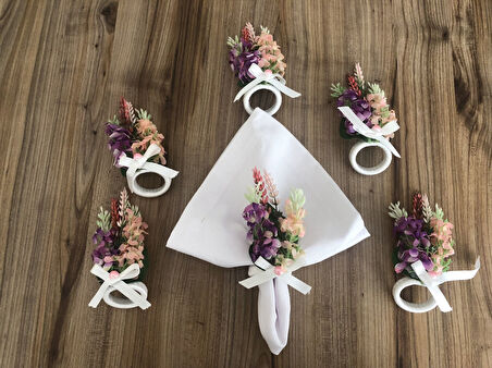 RENKLİ ÇİÇEK KARNAVALI PEÇETE HALKASI (6 ADET)