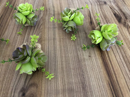 SUKULENT ÇİÇEĞİ PEÇETE HALKASI MODEL 1 (6 ADET)