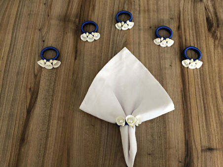 DENİZ KABUĞU PEÇETE HALKASI MODEL - 2 (6 ADET)