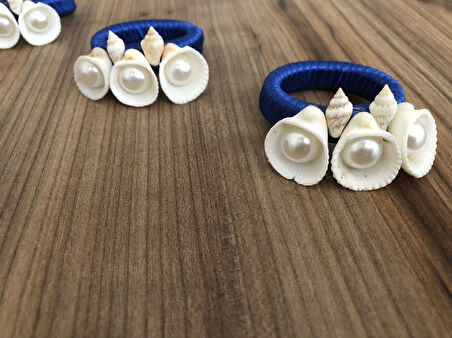 DENİZ KABUĞU PEÇETE HALKASI MODEL - 2 (6 ADET)