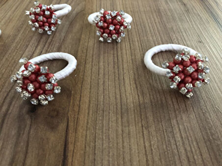 KIRMIZI TAŞLI PEÇETE YÜZÜĞÜ (6 ADET)