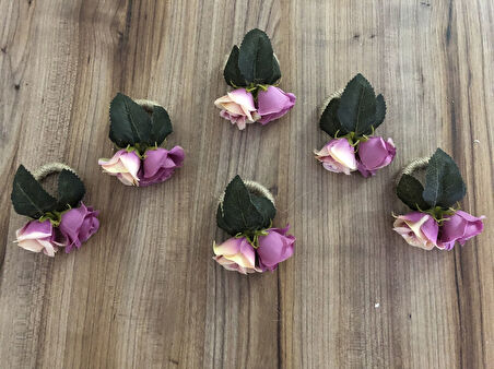 KÜÇÜK GÜL PEÇETE YÜZÜĞÜ (6 ADET)